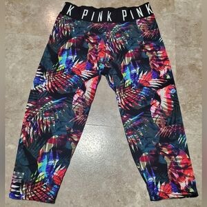 🆕️ PINK Victoria's Secret Colorful Palm Print Leggings, Size S